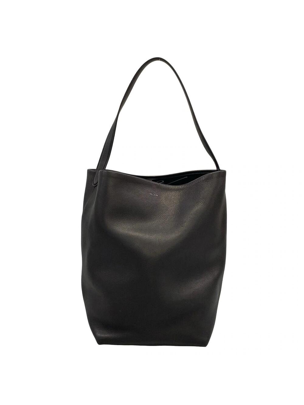 The Row Park Tote (Large) Black Leather #373536T22B